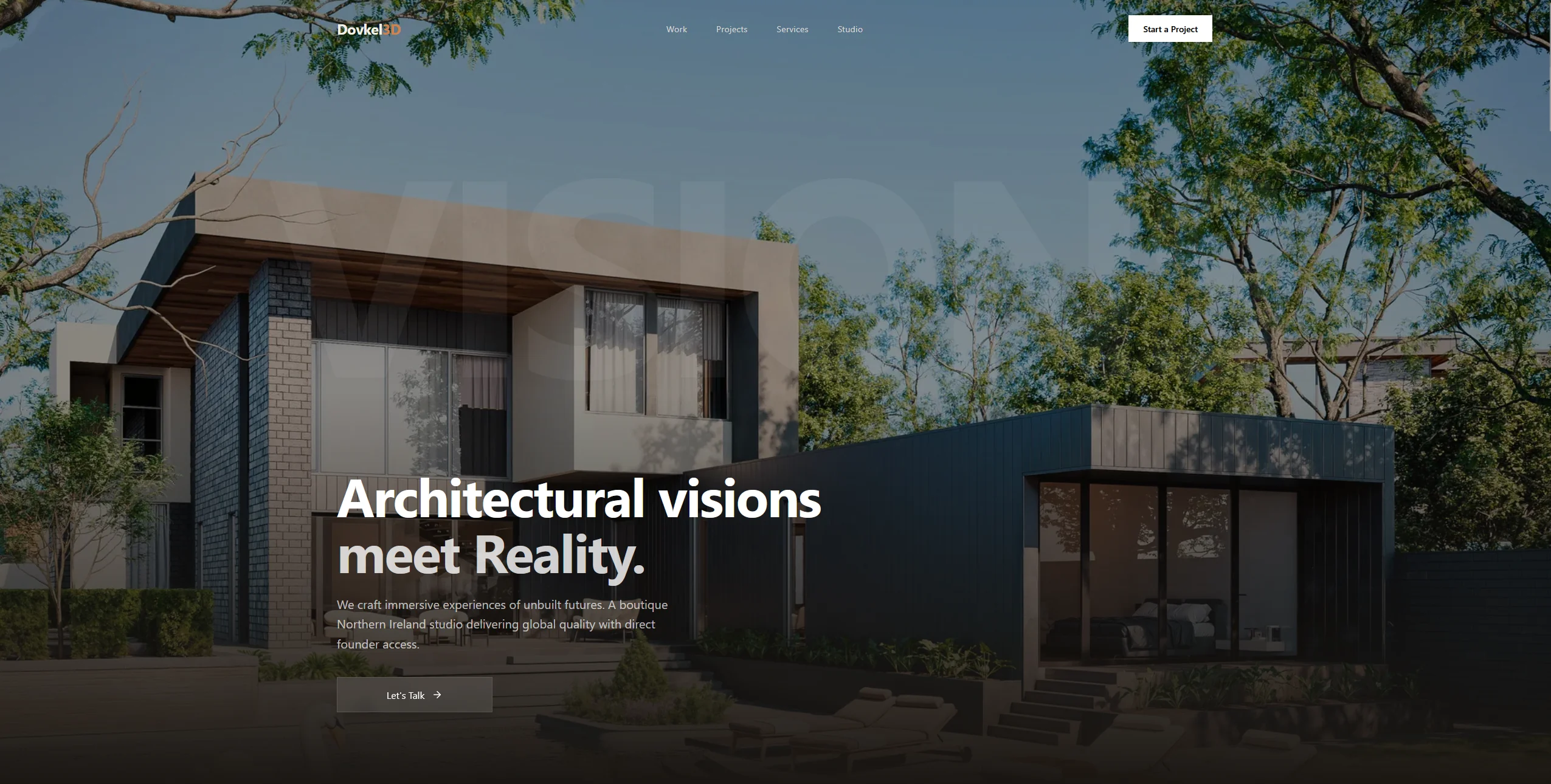Dovkel3D architectural visualisation website design by Stocks Local