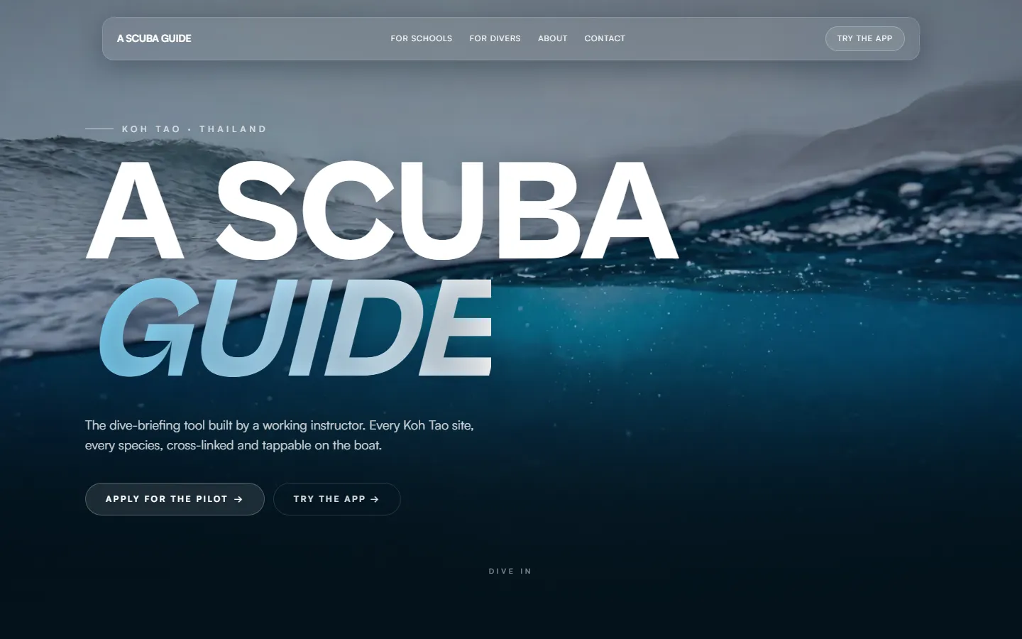 A Scuba Guide website by Stocks Local