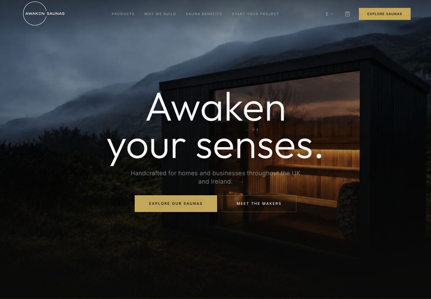 Awaken Saunas website by Stocks Local